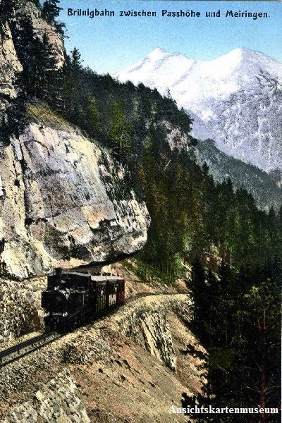 Cartoline postali: Brünigbahn -Passhöhe und Meiringen c1910 – Usato da Emmenbrücke venduto da teestube