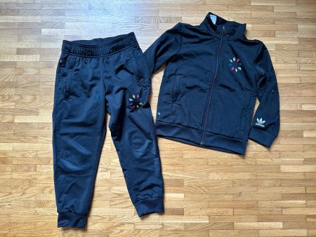 Adidas Schwarzer Kinder Trainingsanzug 110cm 4-5 Jahr