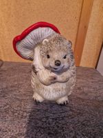 Keramik Igel mit Pilz