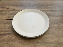 4 Camping-Teller weiss Durchmesser 26cm 