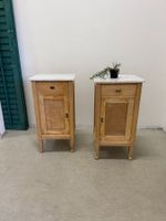 2 Nachttische Tanne antik Marmor sanft restauriert börnie's