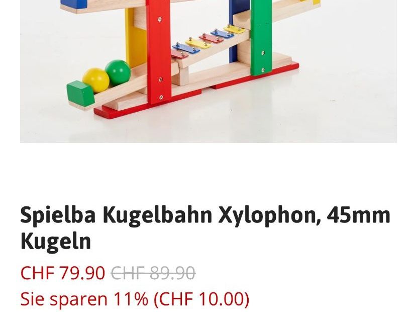 Spielzeuge: Holz Kugelbahn mit Xylophon – Gebraucht aus Gelterkinden von Familienferien