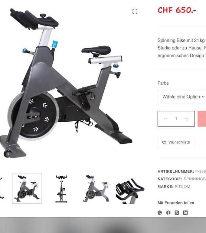 Vélos d'appartement: Spinning Bike cycle pro – D'occasion à Worben par SmokeDiabolo 4