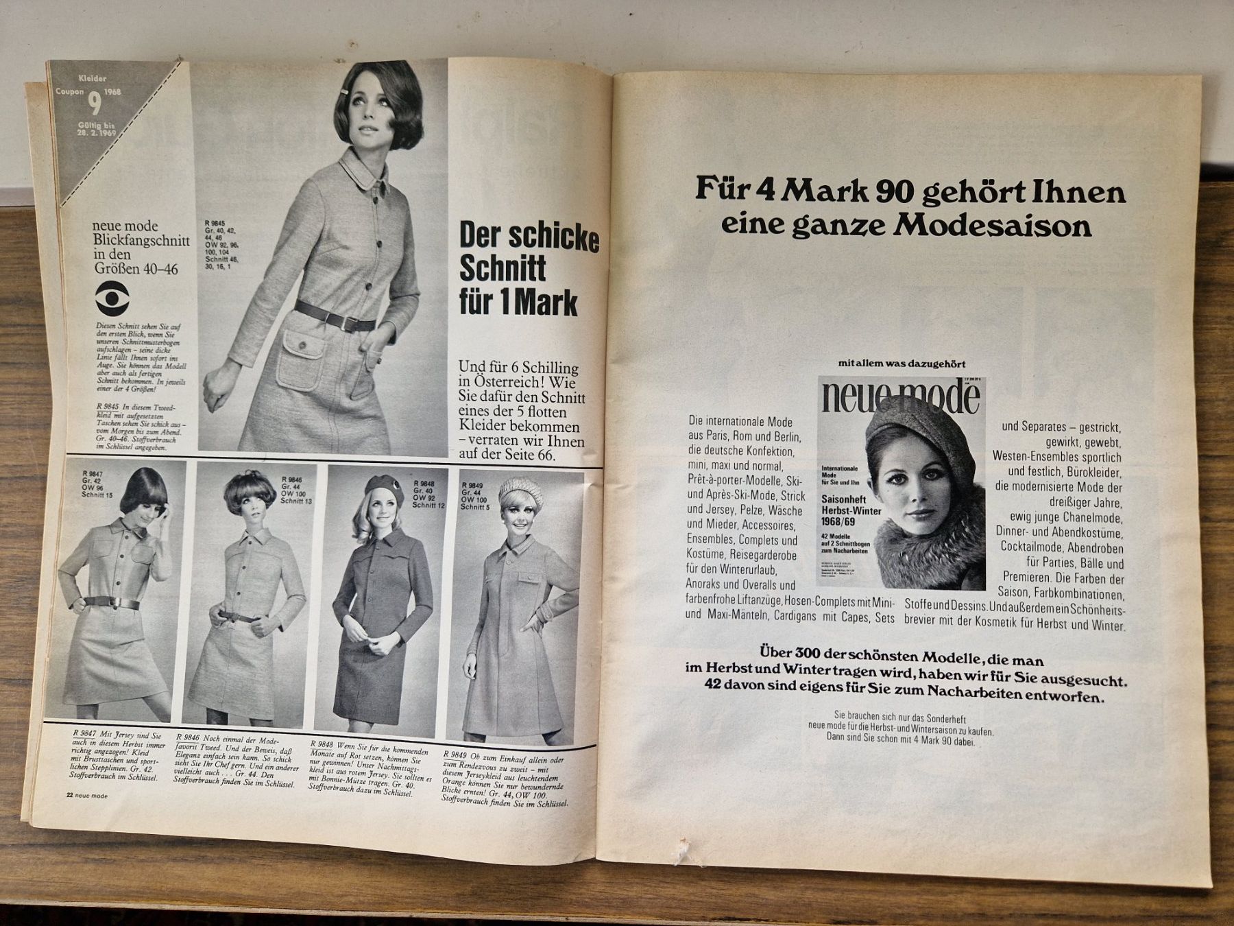 Cartamodelli: Schnittmuster Modeheft 1968 – Usato da Mörschwil venduto da wunderkiste44 9