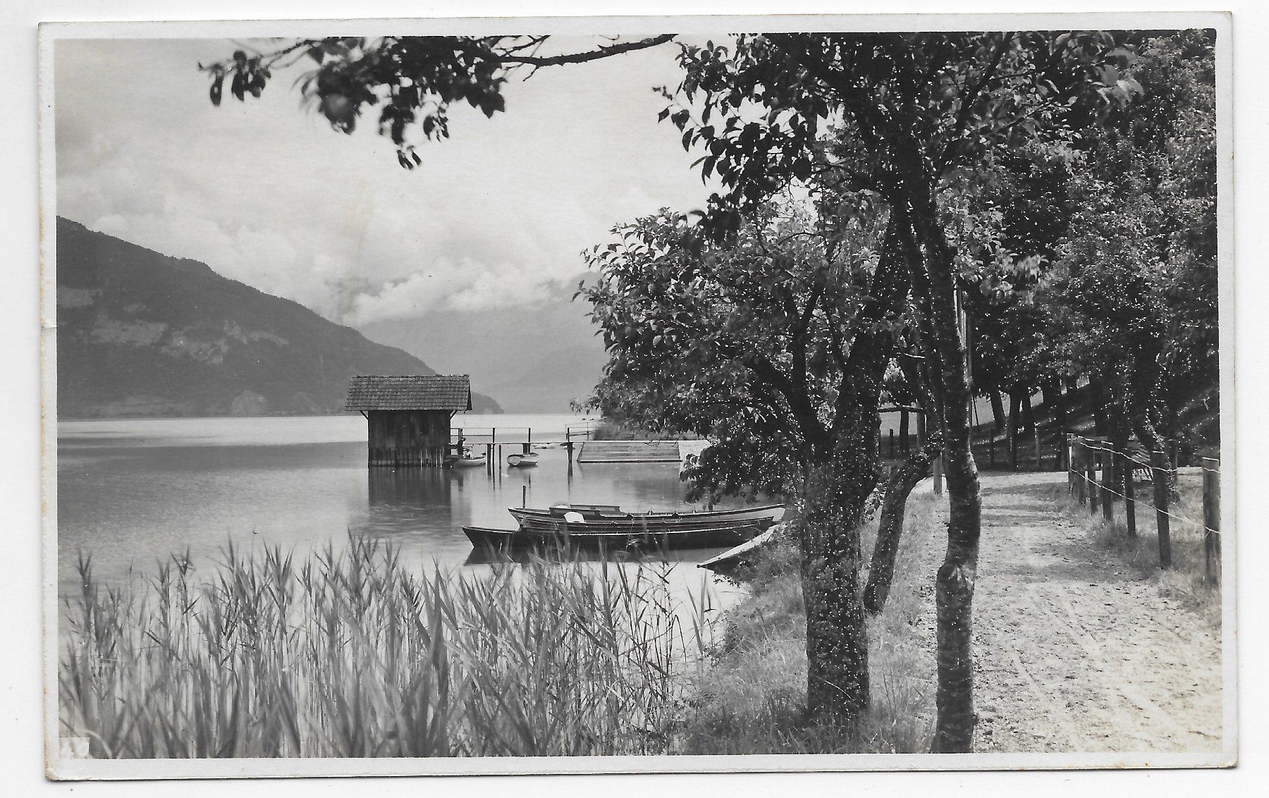 Cartoline postali: Am Strand bei Spiez – Usato da Hefenhofen venduto da Richsalz