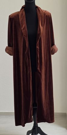 Brauner Samt Mantel Damen Gr XL