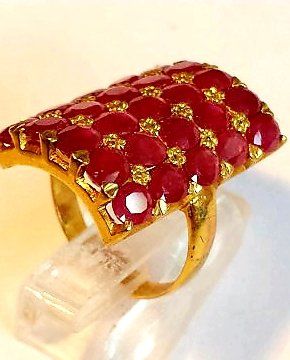 Ringe: Rubin Ring in vergoldetem Silber – Neu (gemäss Beschreibung) aus Zürich von adriben 1