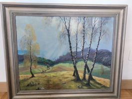 Gemaelde 1941 signiert 77x63cm Frühlingsabend auf Altebürg