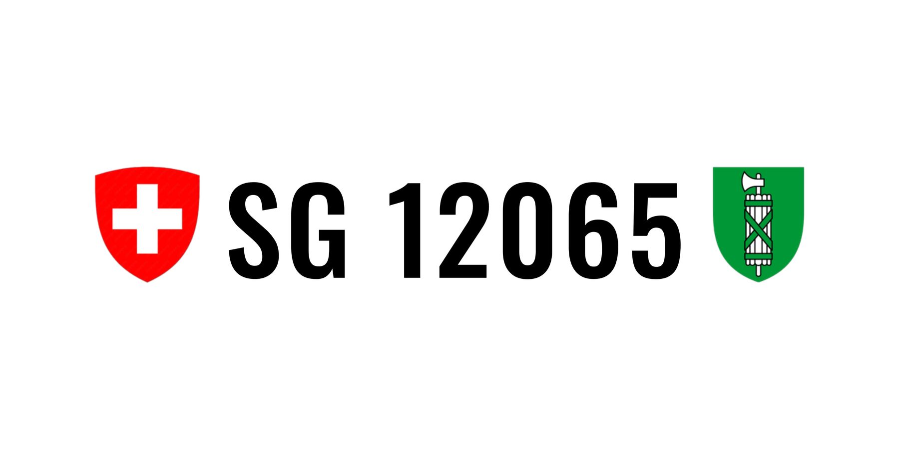 Insegne: Kontrollschild/ Autonummer SG 12065 – Nuovo (secondo la descrizione) da Oberriet SG venduto da Joka0