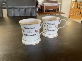 2 Tasses Leipziger Kaffeebecher en Porcelaine Thüringe