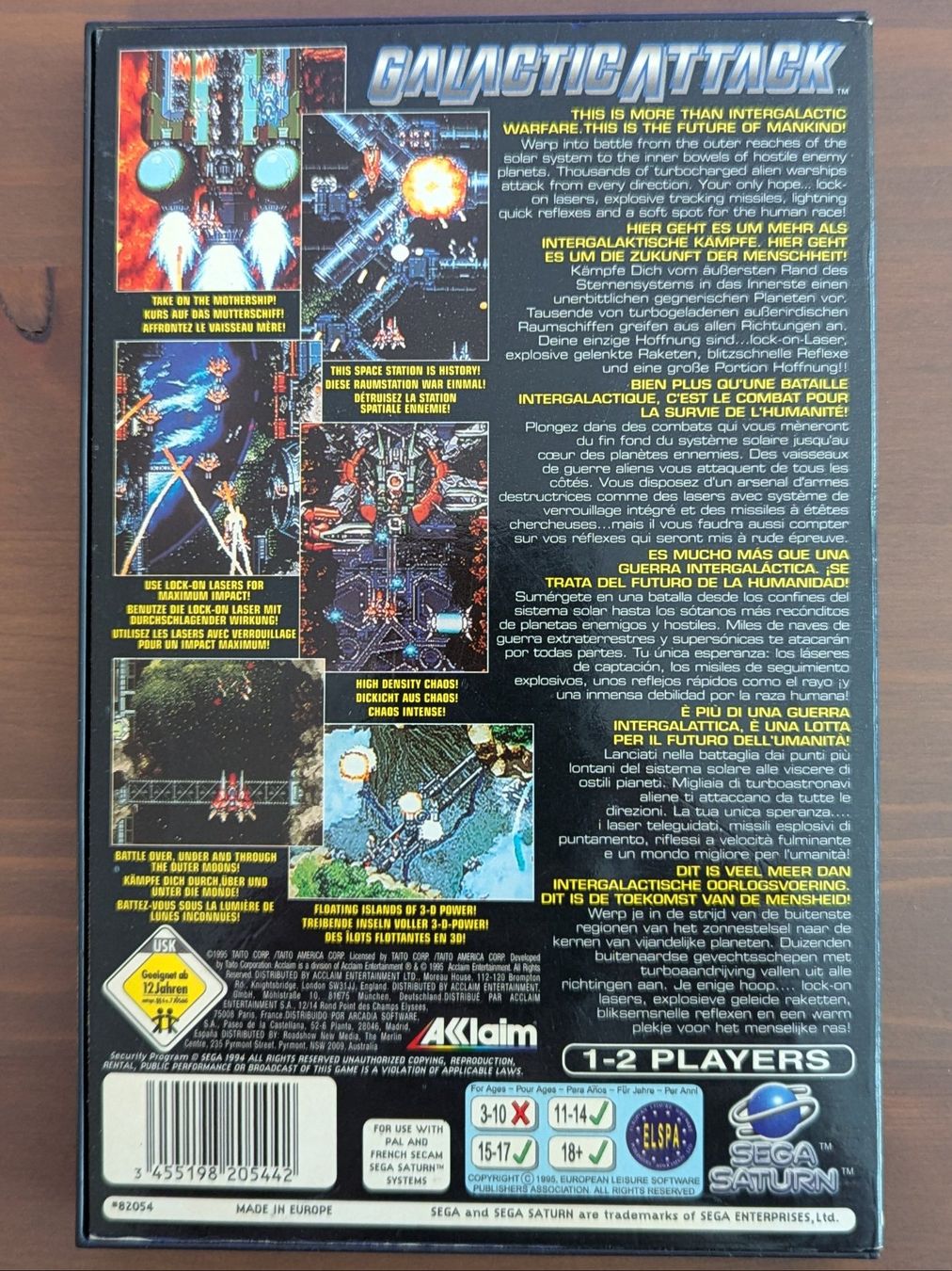 Sega Giochi: Galactic Attack ** Sega Saturn ** Komplett – Usato da Zürich venduto da Pordox 1