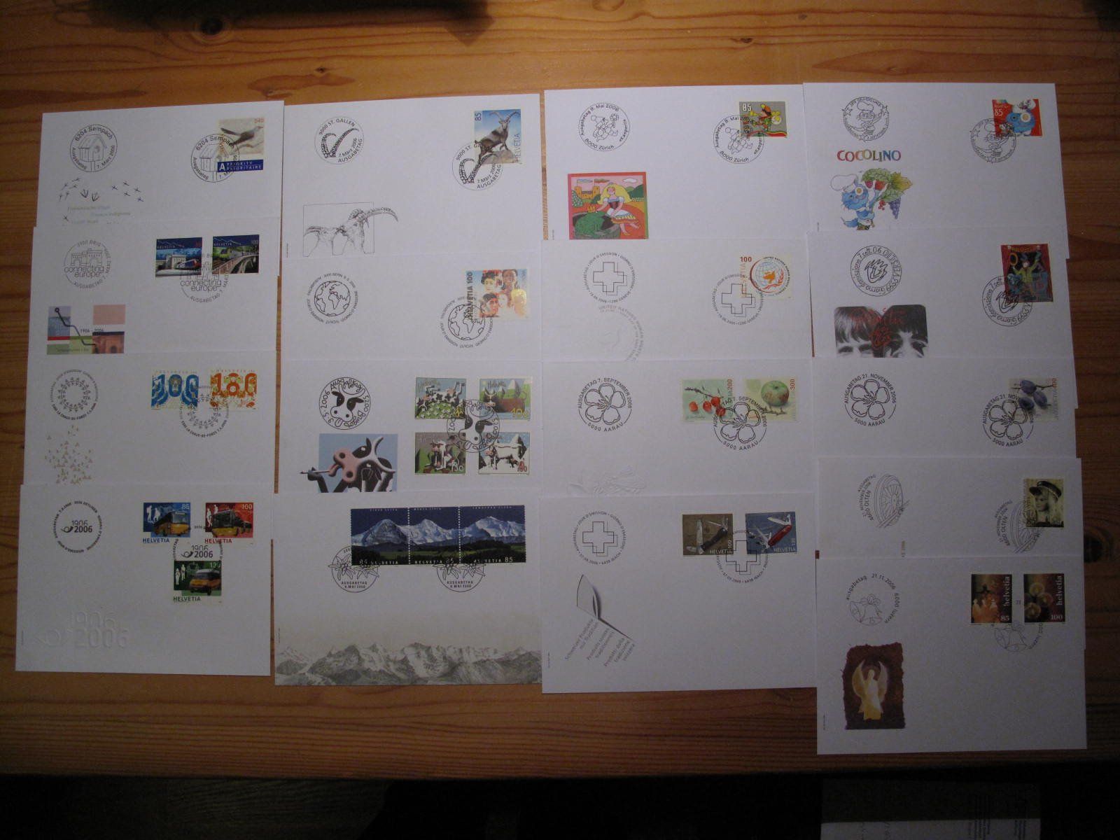 Tutti i francobolli: Schweiz FDC 2006 17 stück – Usato da Wil SG venduto da fva01