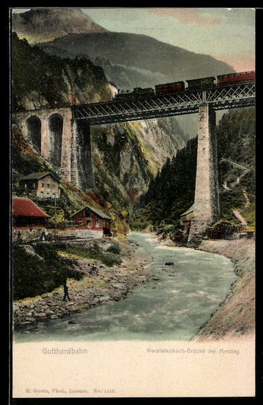 Ansichtskarten: Gotthardbahn, Eisenbahn fährt über die – Gebraucht aus Berlin von bartko-reher