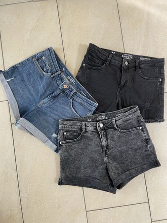 Sommer Set: 3x Jeans Shorts, High Waist, Grösse 42