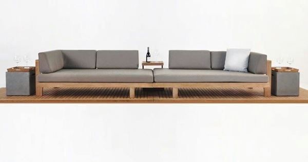 Divani: Sofa Lounge Couch Gartensofa Ecksofa Outdoorsofa Teakholz – Nuovo e nell'imballaggio originale da Daisendorf venduto da Wohn-Kult