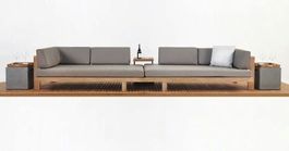 Sofa Lounge Couch Gartensofa Ecksofa Outdoorsofa Teakholz