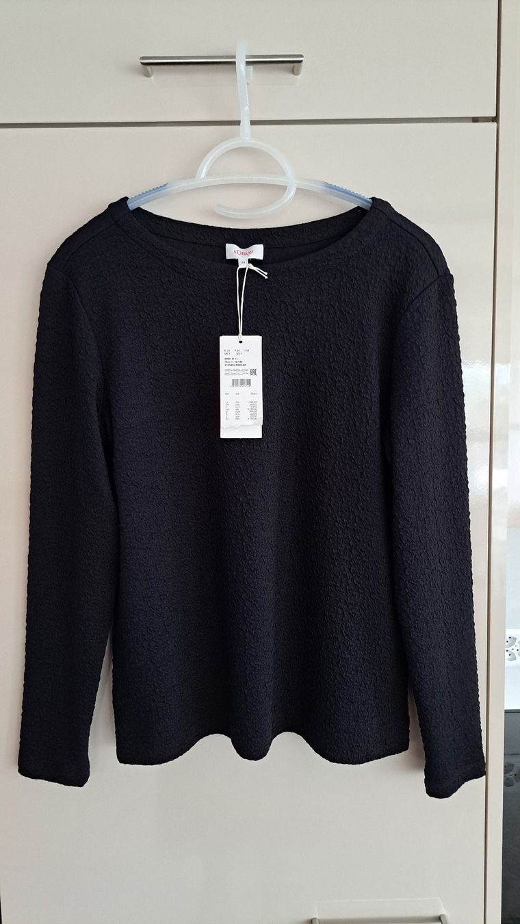 S.Oliver T-shirt: Sweatshirt mit Jacquard-Muster – Nuovo e nell'imballaggio originale da Elgg venduto da Semmerli
