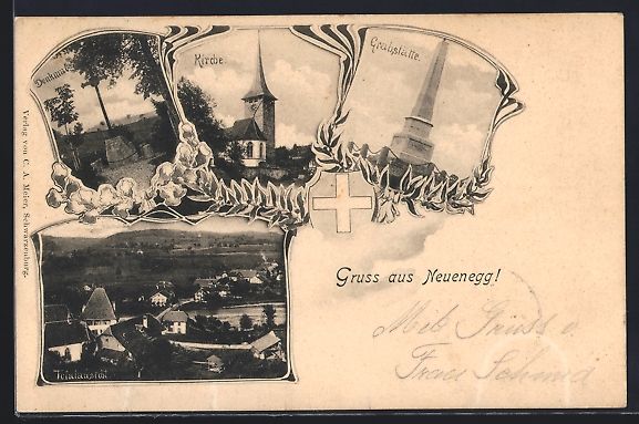 Cartoline postali: Neuenegg, Denkmal, Kirche, Grabstätte,  – Usato da Berlin venduto da bartko-reher