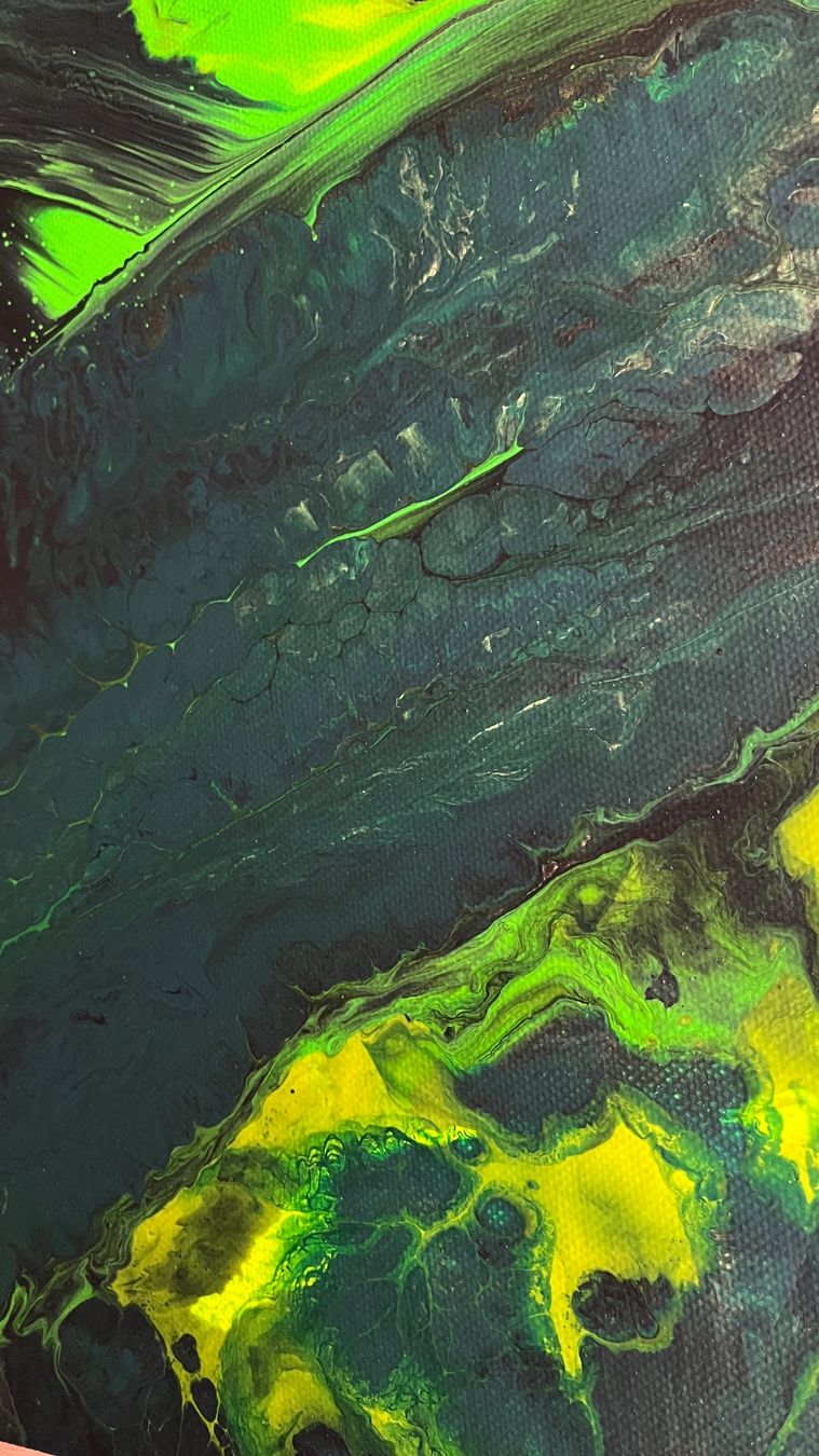 Dipinti: Abstraktes Acrylgemälde "Emerald" 50x70cm Original – Nuovo (secondo la descrizione) da Hochdorf venduto da Jasminurschel 3