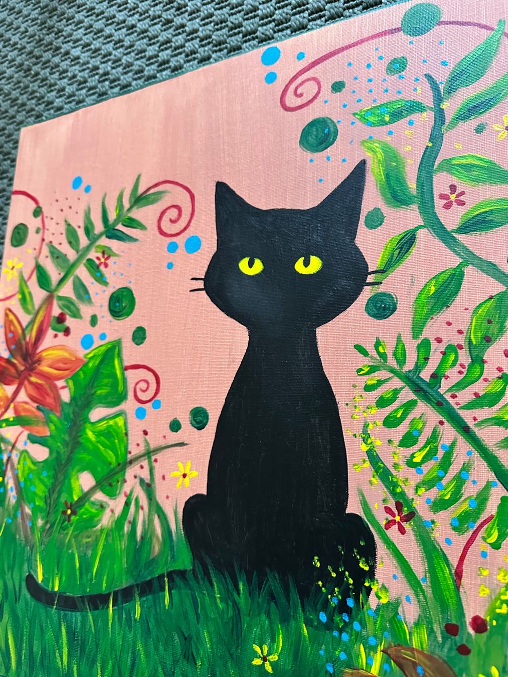Dipinti: Peinture sur toile chat noir – Nuovo (secondo la descrizione) da marnand venduto da kel_6mxl 1