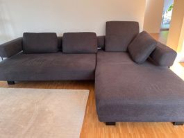 Ecksofa elektrisch dunkelgrau Marke Hukla