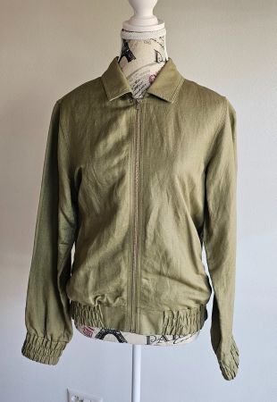 Leinenjacke von Manor, grün, Gr. XS