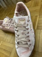 Puma Plateau Samt Sneaker Gr. 39 Rosa mit Seidenbändern!