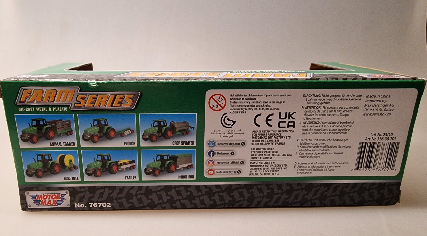Spielzeuge: Motor Max Farm Series Traktor mit Heu  Anhänger – Neu und originalverpackt aus Oberuzwil von aseinkaufswelt 1