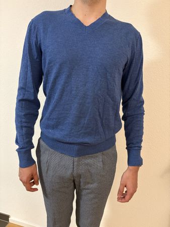 Top Zustand: Blauer Herren Pullover, Grösse M, V-Ausschnitt