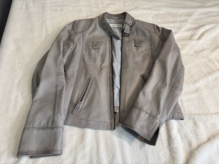 Grey, soft leather jacket