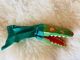 Handpuppe Kasperle Krokodil aus Holz