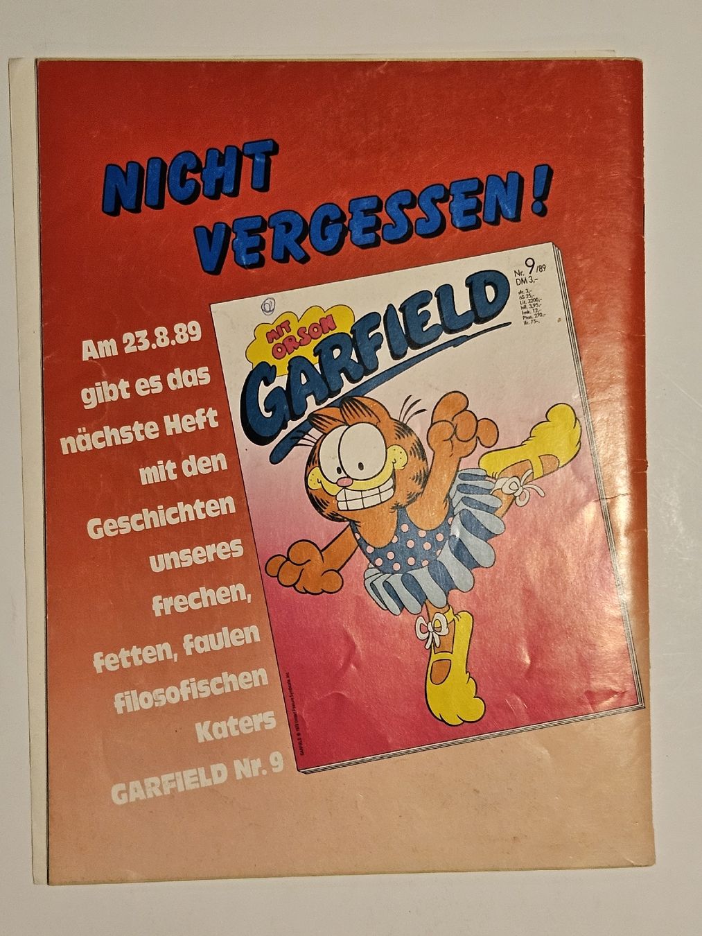 Fumetti: Garfield Comic Nr. 8 / 1989 / #WT18 – Usato da Oberdorf BL venduto da BaldenEagle 3
