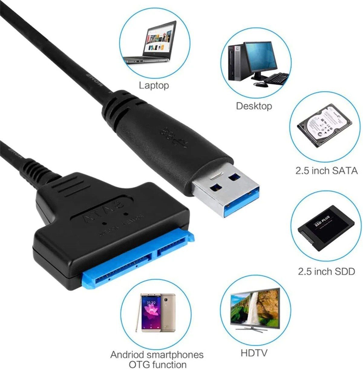 Unità & Adattatore: USB 3.0 zu SATA Adapter Kabel 2,5" Festplatte PC Laptop – Nuovo (secondo la descrizione) da Kirchdorf AG venduto da Apost008 4