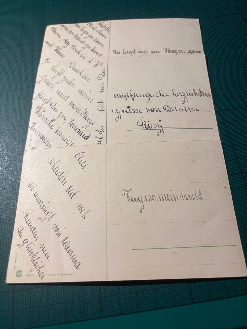 Cartoline postali: 3 Schöne Kitsch-Taubenliebeskarten.. – Usato da Utzenstorf venduto da Rose0303 3
