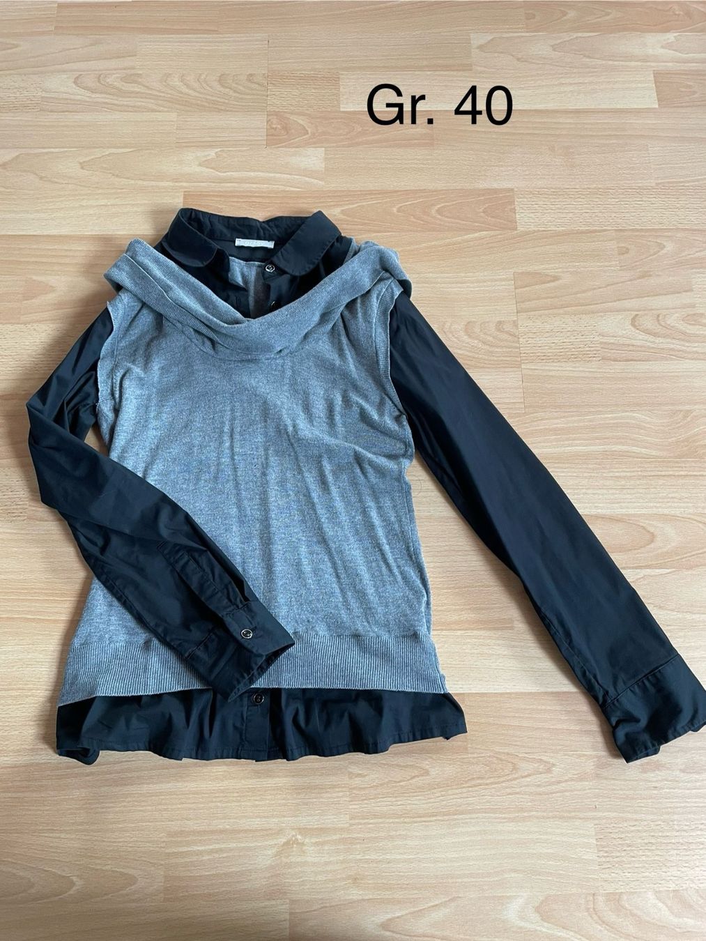 Camicette: 2in1 Bluse, rau/Schwarz, Grösse 40 – Usato da Linden venduto da lweber5