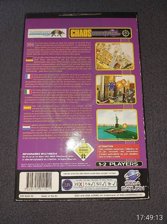 Giochi: Chaos Control für Sega Saturn – Usato da Bäch SZ venduto da Retroandy 1