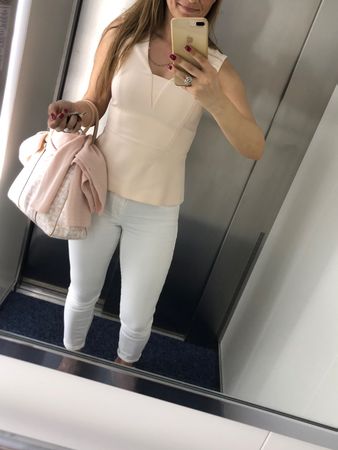 HUGO BOSS Blusentop Gr. 36 Rosé Nude Peplum Top
