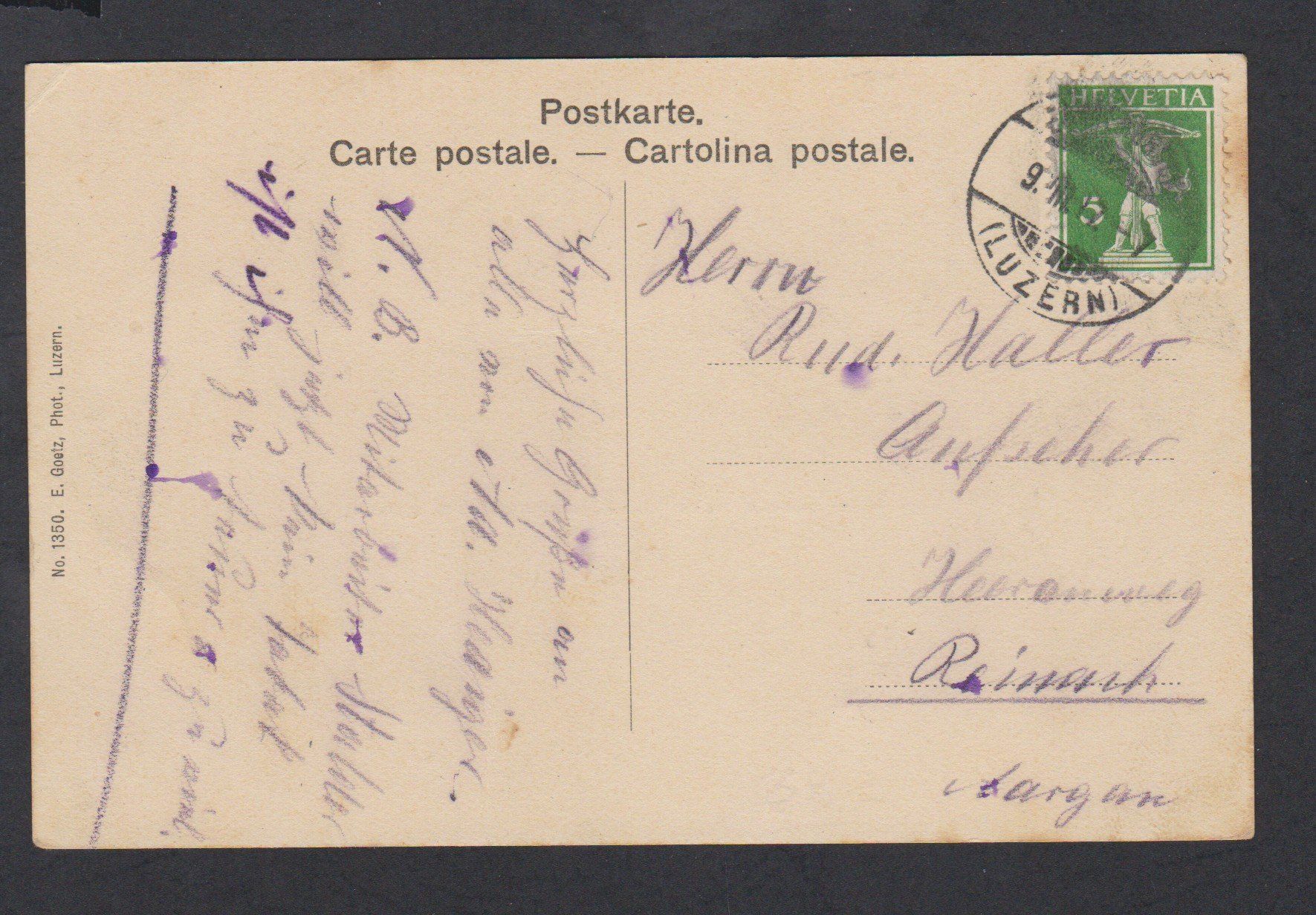 Cartoline postali: Emmenbrücke  LU   :   alte Ansichtskarte von Moos Eisenwerke – Usato da Vitznau venduto da Ropaku 2