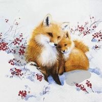 Serviette fox family (1717) 2Stk.