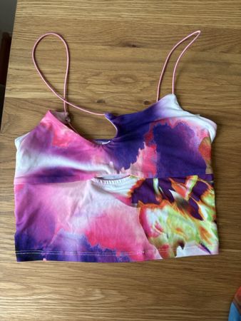 Top Bershka colorato estate con spalline sottili tg S.52