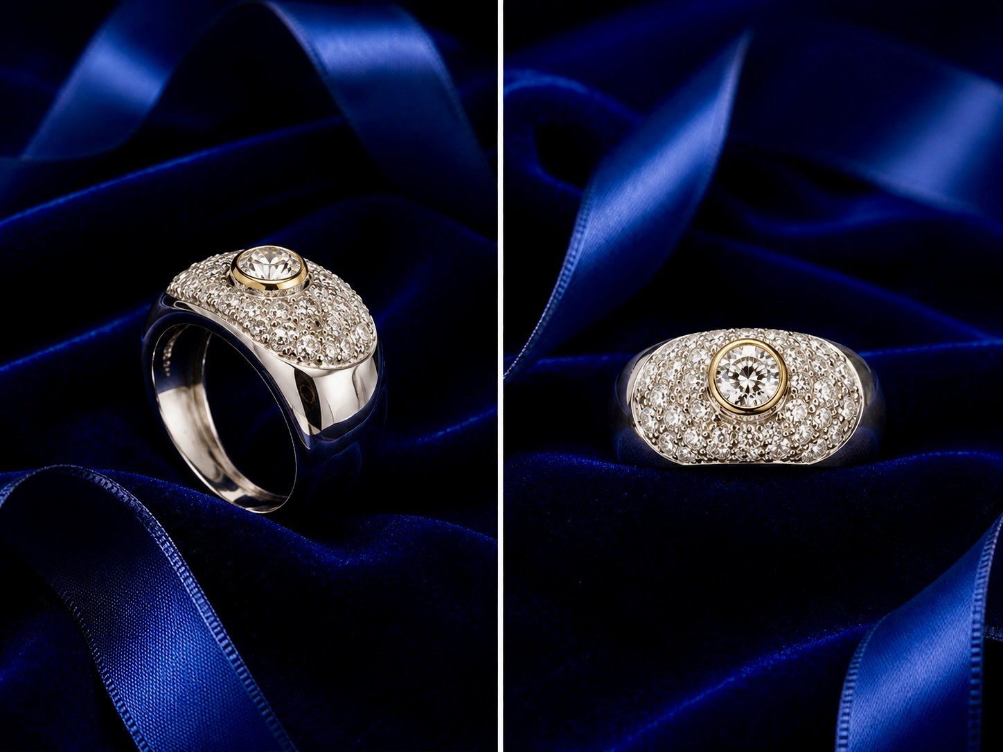 Ringe: Wunderschöner Diamantring mit einem zentralen Diamanten – Gebraucht aus Genève von Mycollection 2