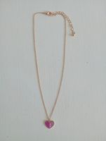 Süsse Kinder-Halskette mit Herz-Anhänger rosa, 40 cm
