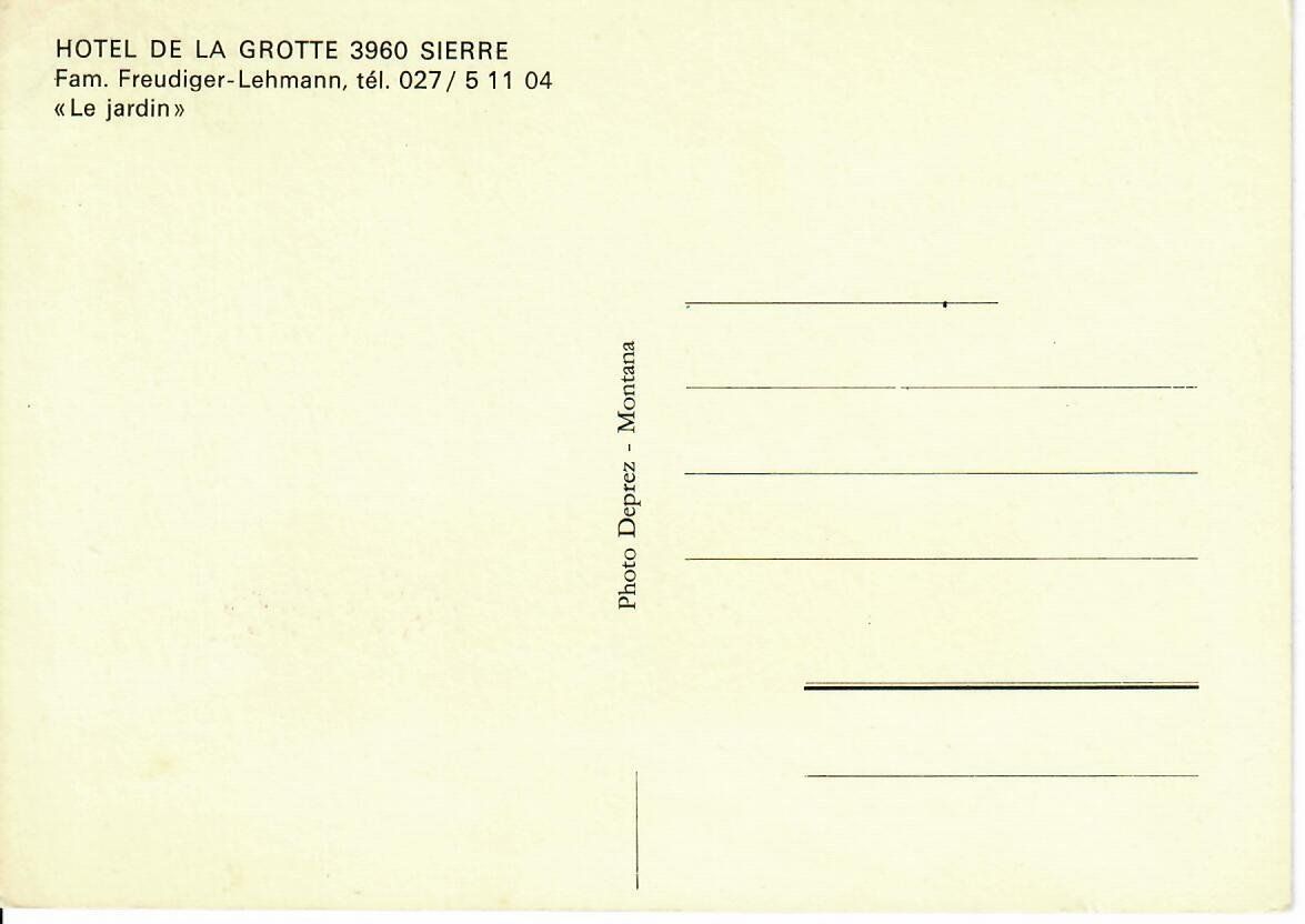 Cartoline postali: Hotel de la Grotte, Sierre – Usato da Hochdorf venduto da Ziegel-16 1