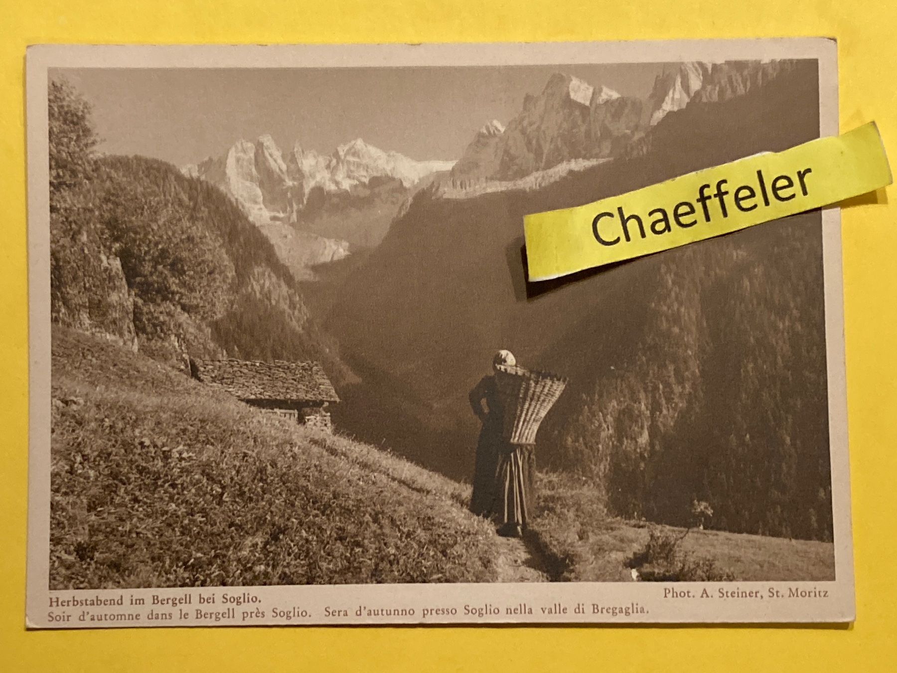 Cartes postales: Herbstabend im Bergell bei Soglio – D'occasion à Zürich par Chaeffeler