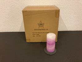 Kerzen 6,8 x 14 cm, Kart.m. 24 Stk, Aktions-Preis,marmoriert