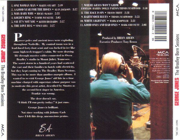 CD: George Jones BRADLEY SESSION Keith Richards Mark Knopfler CD – Usato da Kandergrund venduto da Sososo 1