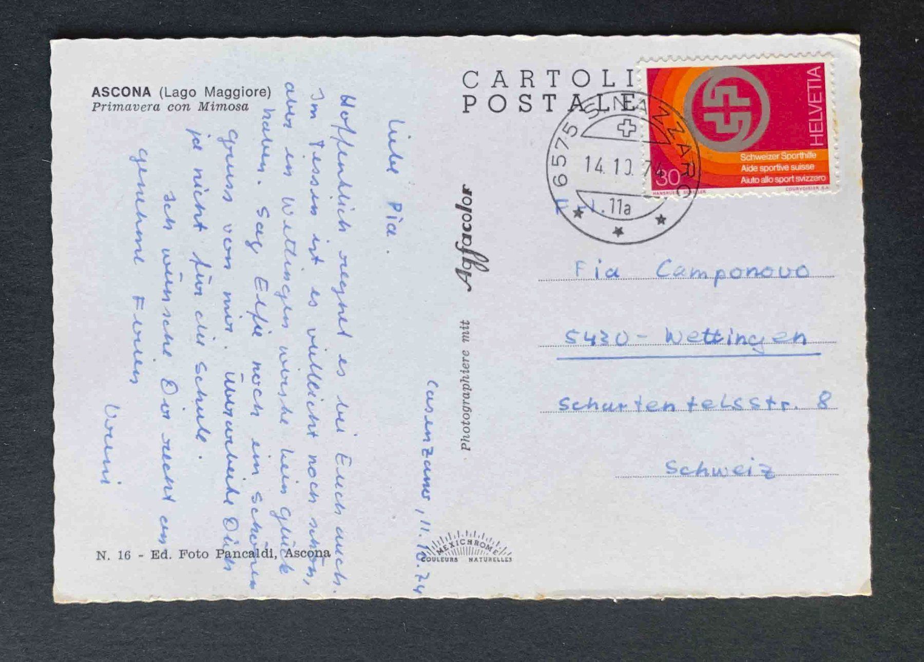 Cartes postales: AK Ascona IRIS – D'occasion à Goldau par artelier1 1