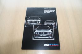 BMW M Technik Prospekt Katalog E28 E24 E23  1986