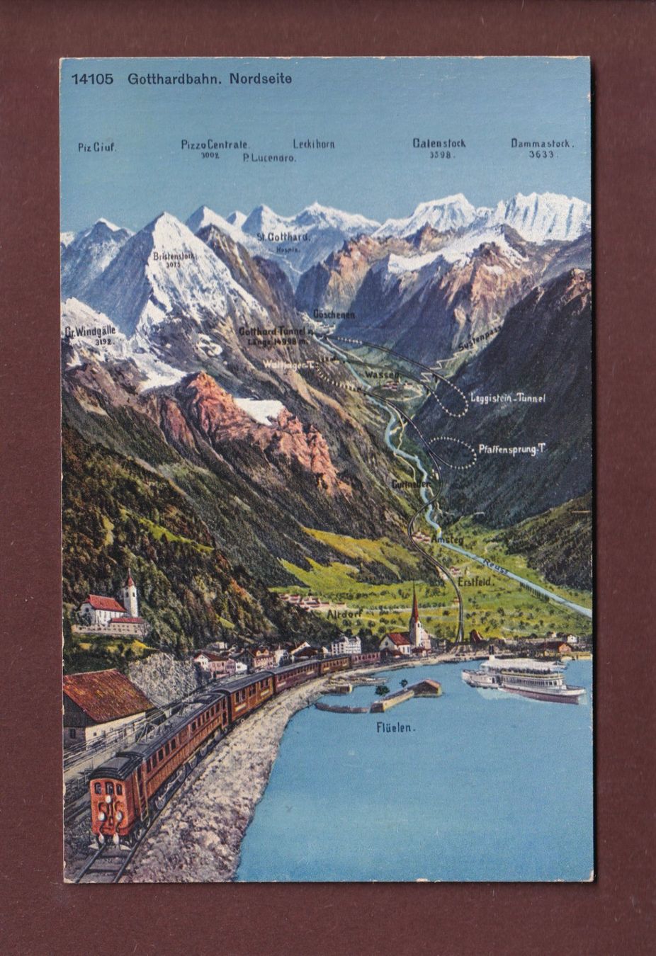 Cartoline postali: GOTTHARDBAHN - Nordseite – Usato da Pully venduto da nicecards