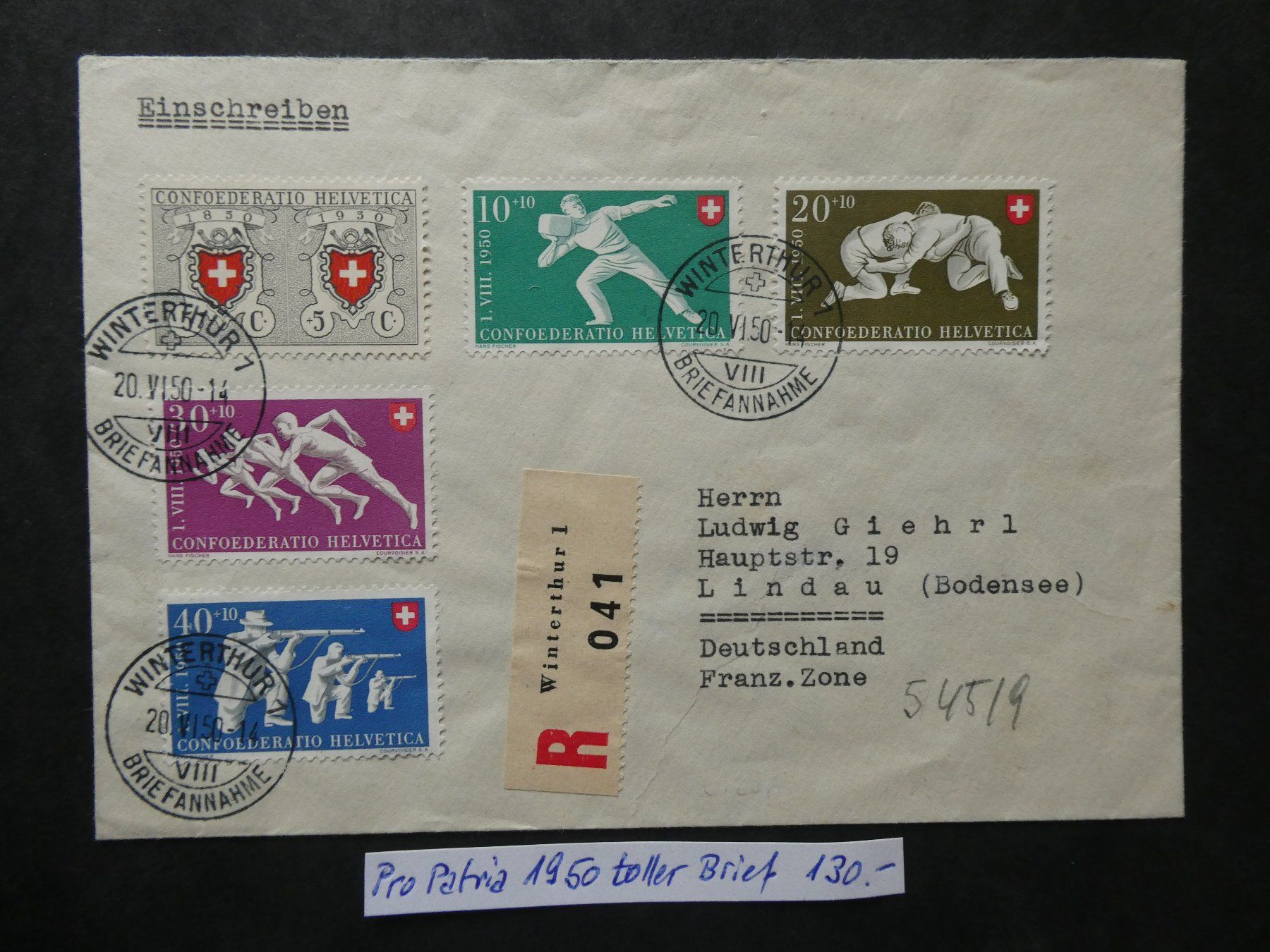 Alle Briefmarken: Pro Patria 1950 auf tollem Brief – Gebraucht aus Lausen von Herbamare01